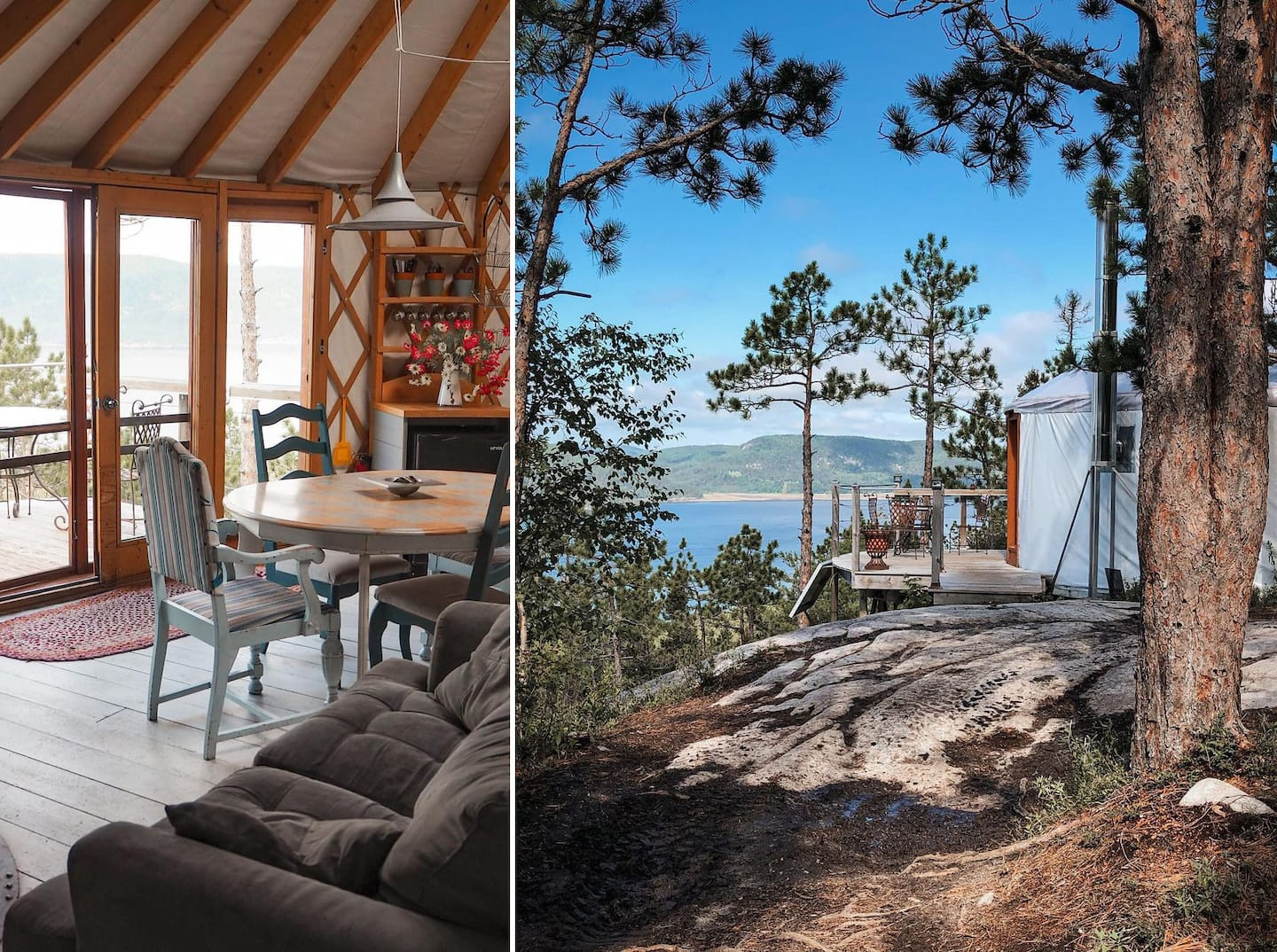 Luxury yurts above the Saguenay Fjord