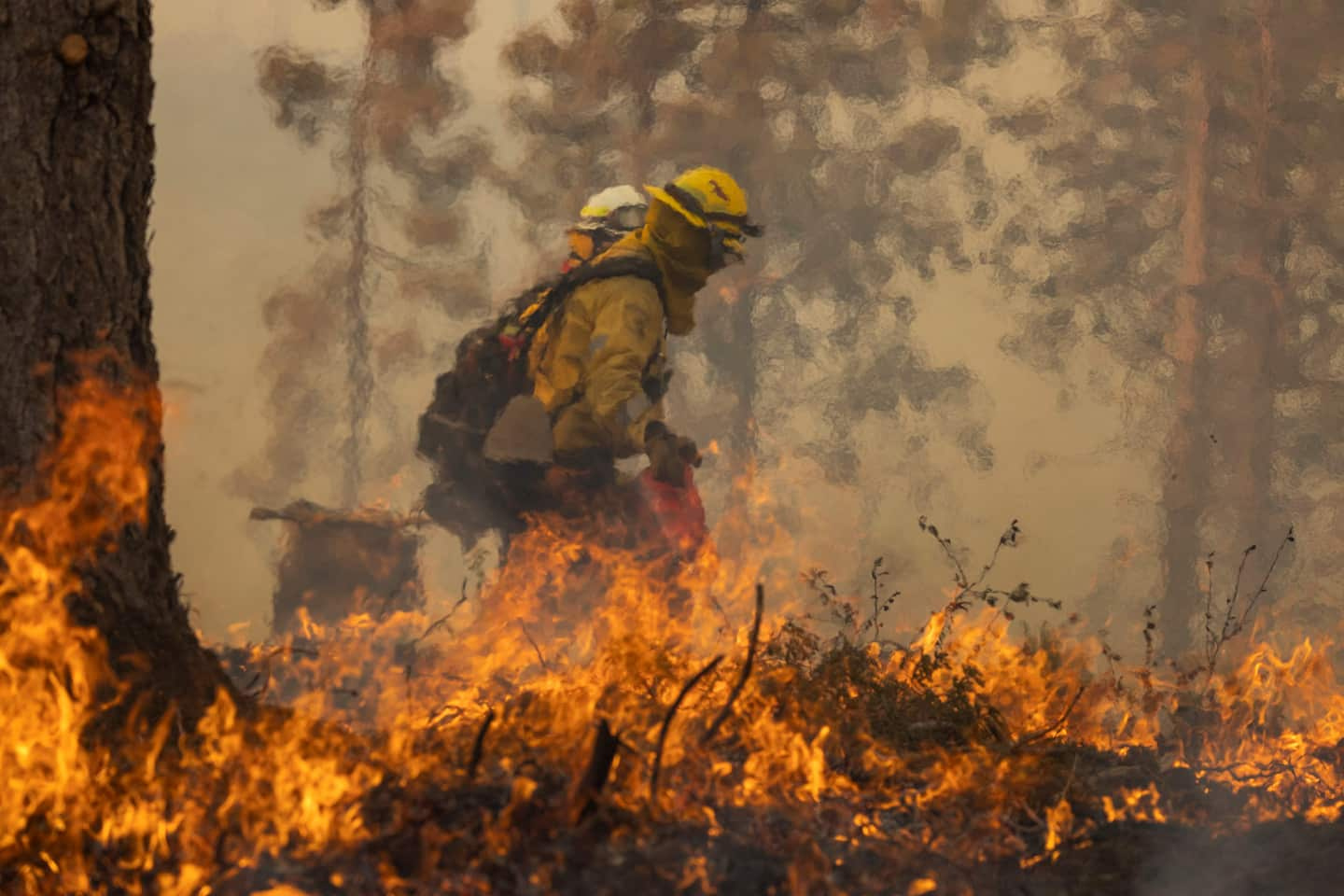 A giant fire continues to rage in California