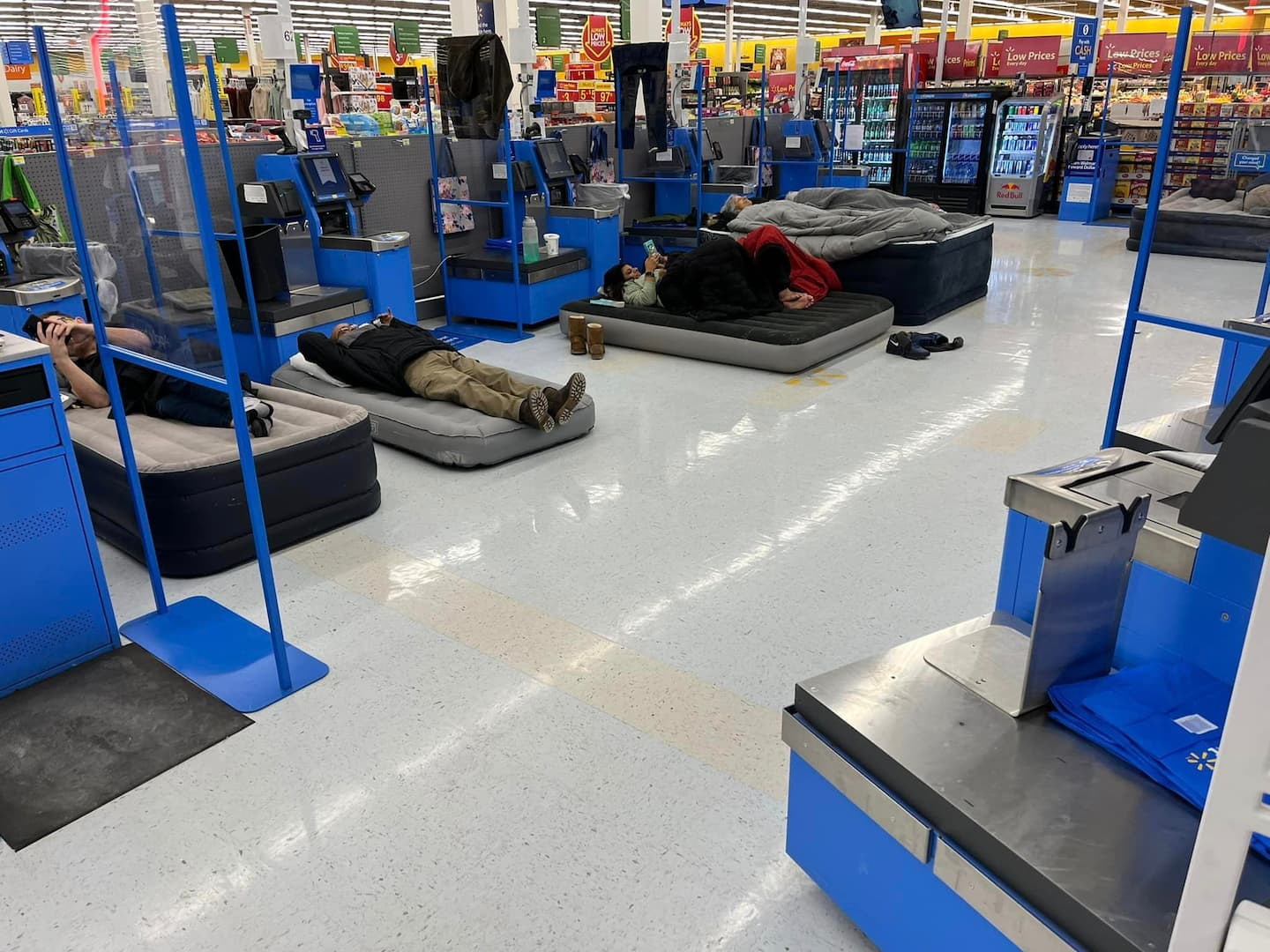 Forced to sleep at Walmart because of the storm