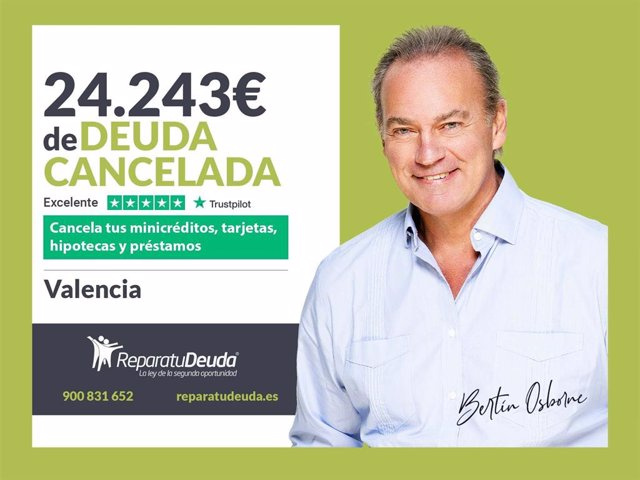 PRESS RELEASE: Repara tu Deuda Abogados cancels €24,243 in Valencia with the Second Chance Law
