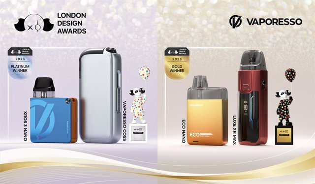 RELEASE: VAPORESSO Wins London Design Awards 2023 With Four Innovative Vaping Products