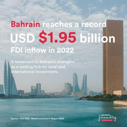 PRESS RELEASE: Bahrain Secures Record US$1.95 Billion In FDI Inflows In 2022