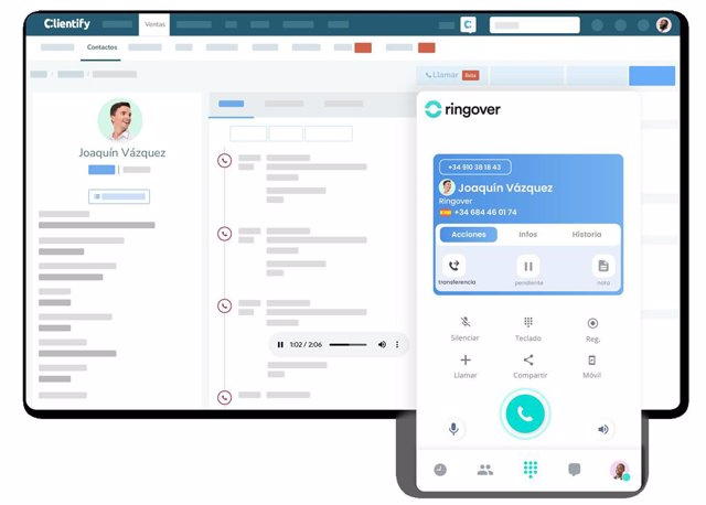 RELEASE: Ringover integrates with Clientify's CRM to improve the contact center for SMEs and startups