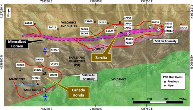 STATEMENT: PAN GLOBAL REPORTS ON THE RESULTS OF SURVEYS IN THE CAÑADA HONDA AND ZARCITA OBJECTIVES IN THE ESCACENA PROJECT, SPAIN