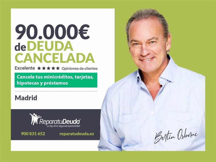 STATEMENT: Repair your Debt Lawyers cancels €90,000 in Madrid with the Second Chance Law
