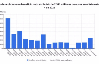 Endesa earns 2,541 million in 2022, 77% more, with historical investments of 2,343 million