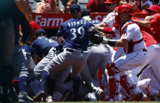 A brawl breaks out between the Mariners and the Angels