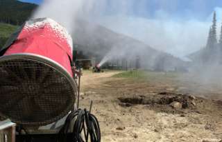 Snow cannons to fight a forest fire